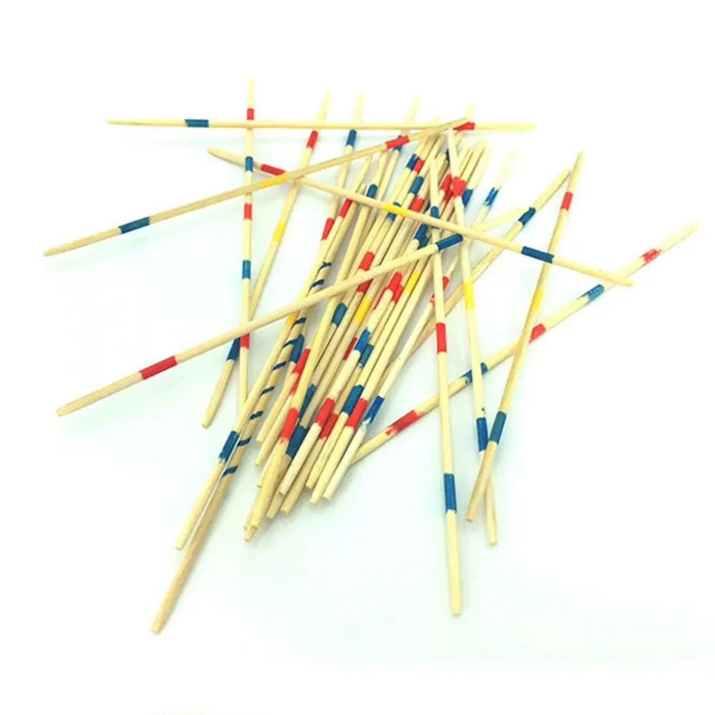 1 Box Colorful Wooden Game Stick Children Traditional Mikado Spiel Pick Up Stick Funny Desktop Toy Gift Supplies For Kid wooden game stick