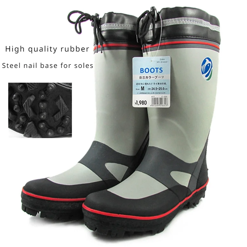 Chaussures de pêche homme semelles cloutées antidérapantes imperméables bottes pantalon