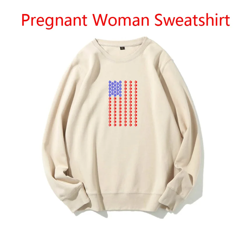 

Maternity Woman Sweatshirt Spring Autumn Sweaters Dog Paw Funny Sweet Cartoon Fashion Print Pregnant Women Pullover Customized