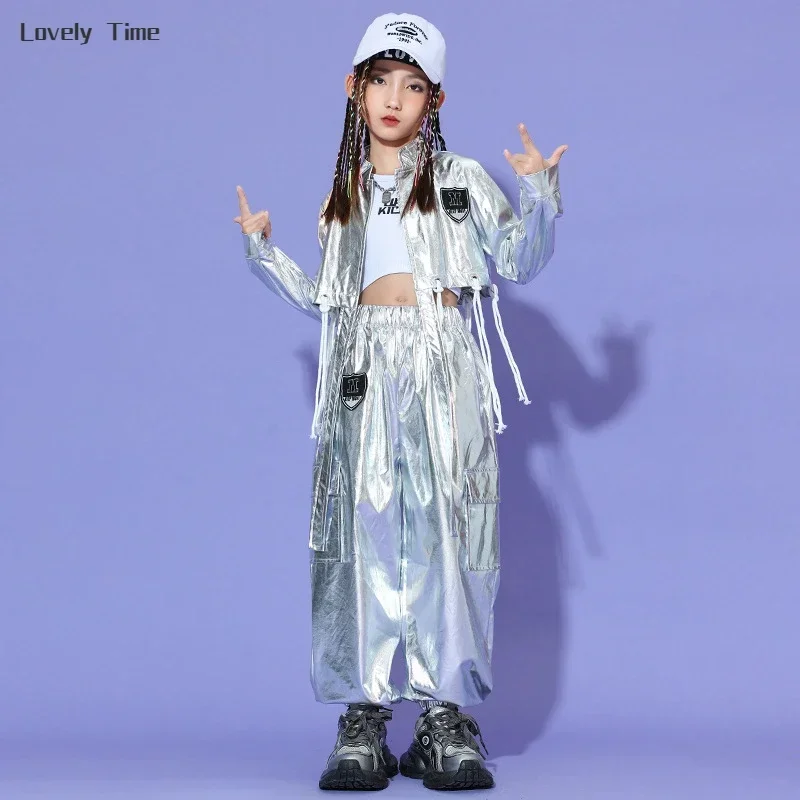 Kids Cosplay Costume Girls Hip Hop Jacket Cargo Pants Kids Jazz Clothes Sets Child K-pop Costumes