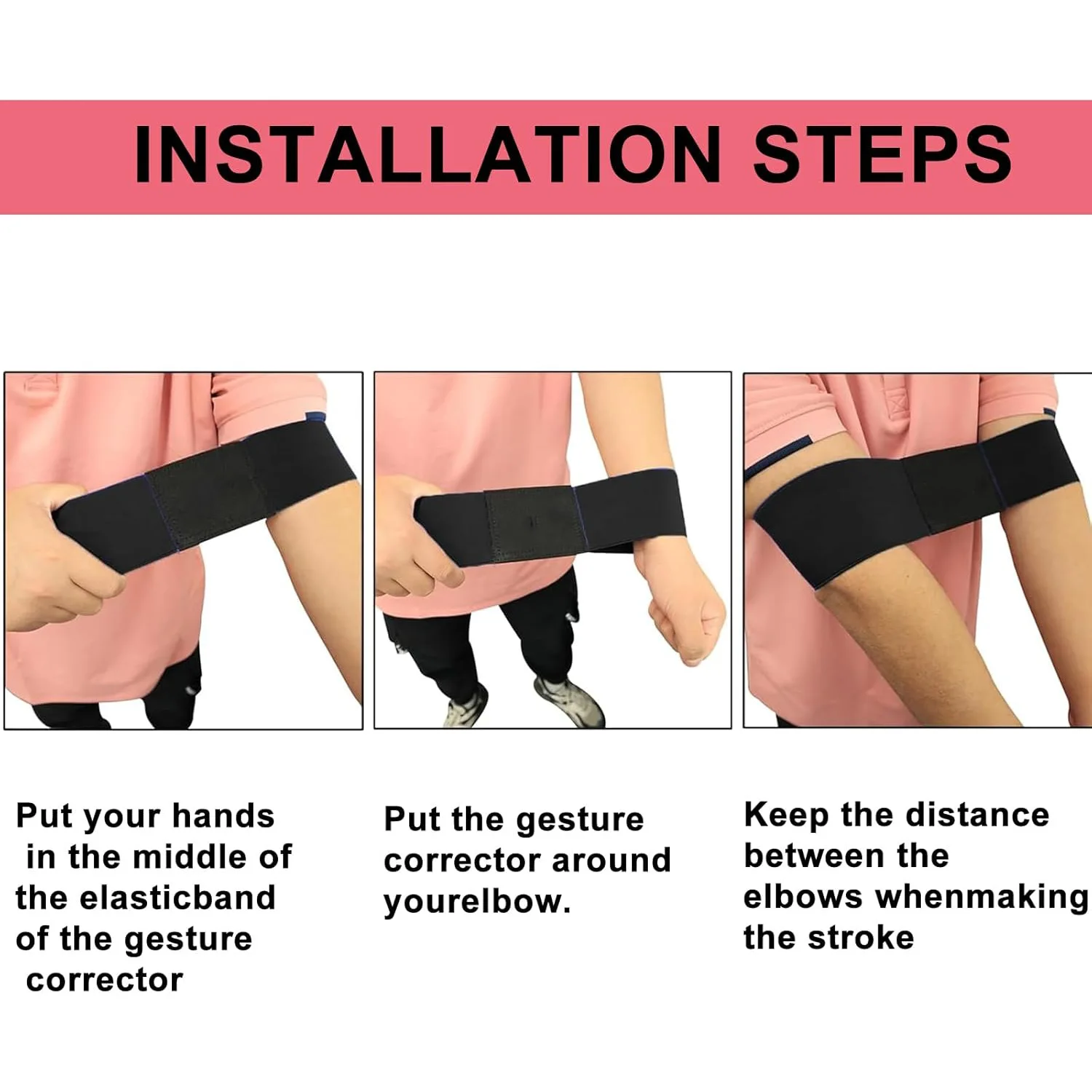 Professional Elastic Swing Golf Swing Arm Band Belt Men Women Beginners Gesture Alignment Training Aid Golf Practicing Guide