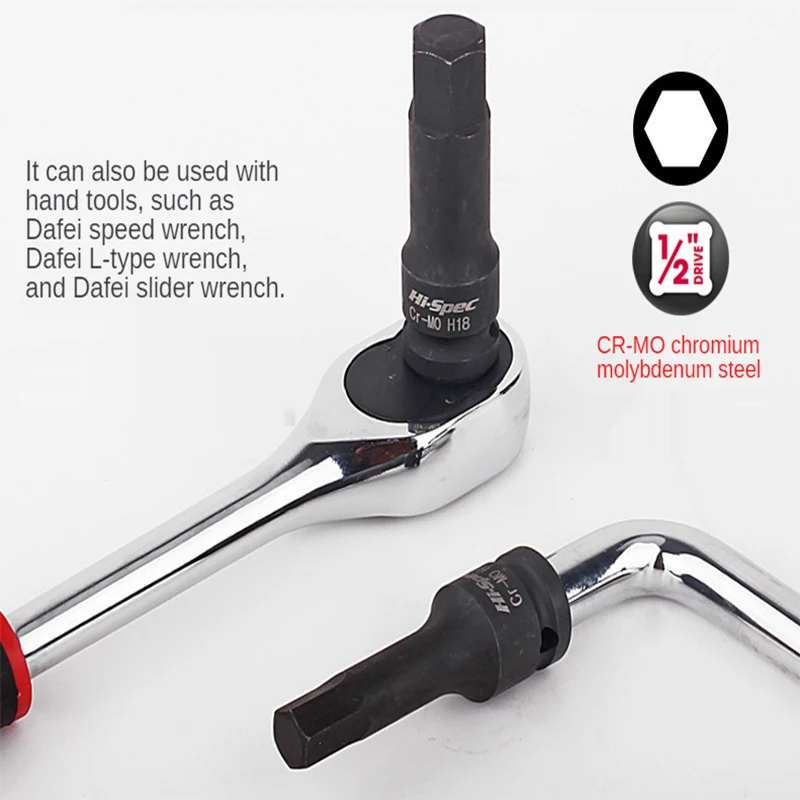 1/2 Universal Impact Wrench Socket Adapter Cr-MO Wrench Adapter Spanner Set Hex Head Socket Air Impact Craftsman H5-H19 3