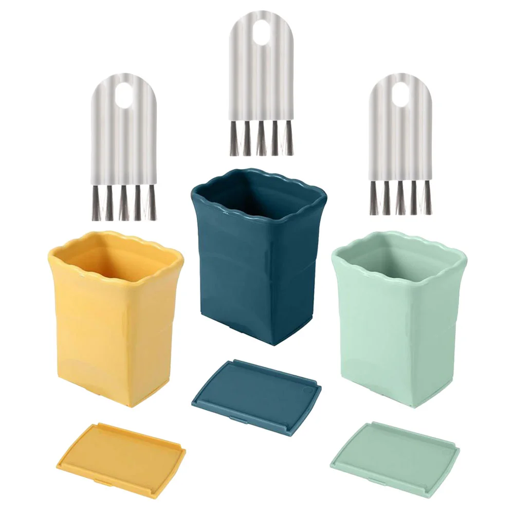 

3 Set Fruit Slicer Cup Brush Multifunction Kitchen Metal Vegetable Plastic Hand Press Fruits Strawberry