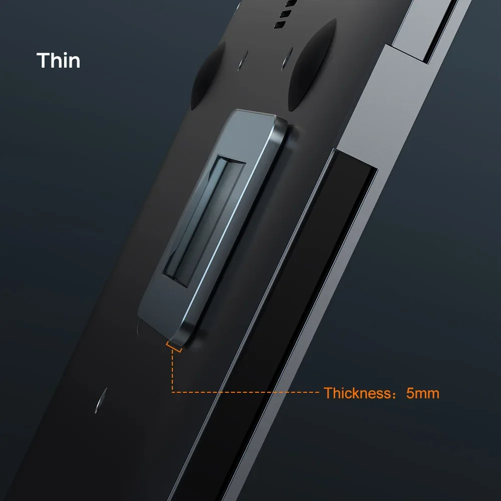 Eary 2PCS Zinc Alloy Mini Foldable Laptop Stand Portable Computer Keyboard Riser with 2 Adjustable Angles Self-Adhesive for Desk