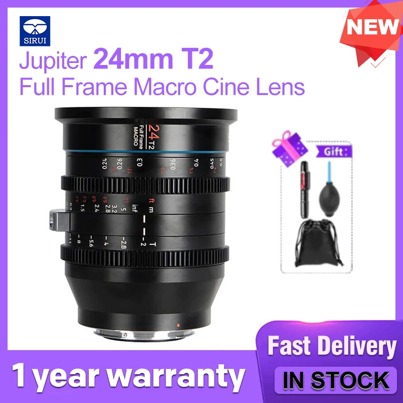 Sirui Jupiter 24mm T2 Full Frame Macro Cine Lens Ef Mount Pl Mount