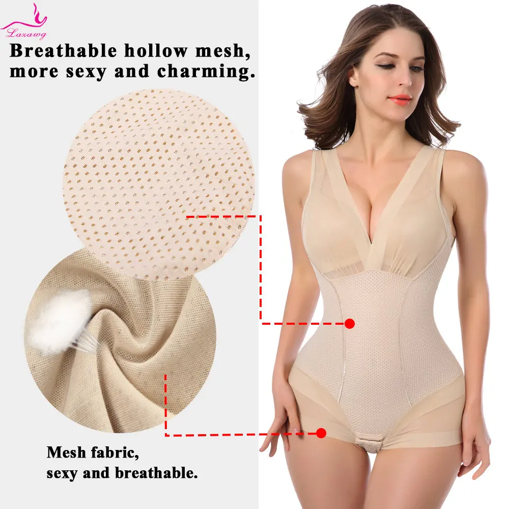 LAZAWG Bodysuit Shapewear for Women Tummy Control Underwear Body Shaper Flat Belly Panties Slim Waist Trainer Vest Under Dress