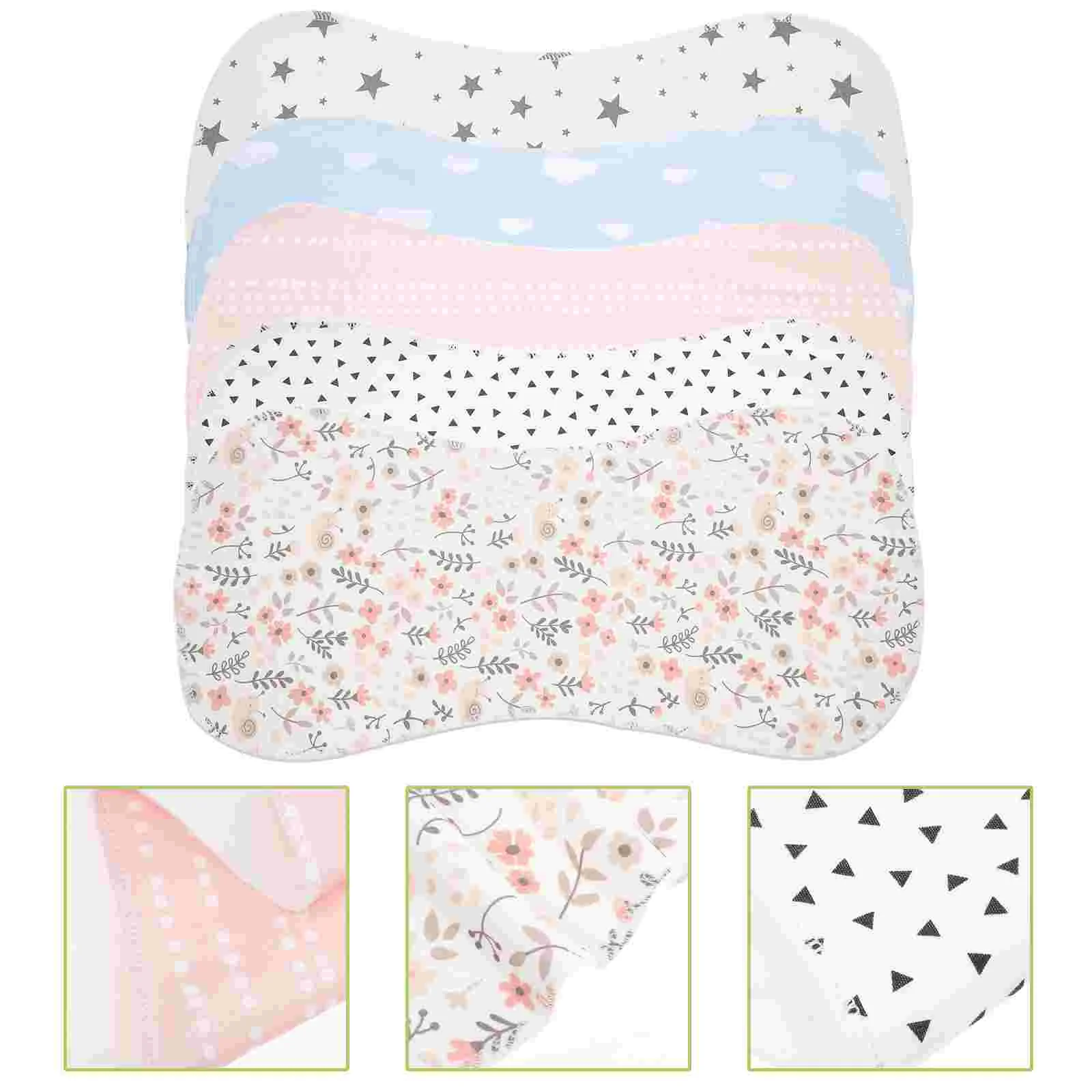 

5 Pcs Burp Cloth Newborn Infant Towels Toddler Washcloths Bib Rag Comfortable Baby Cotton Girl Bibs Girls