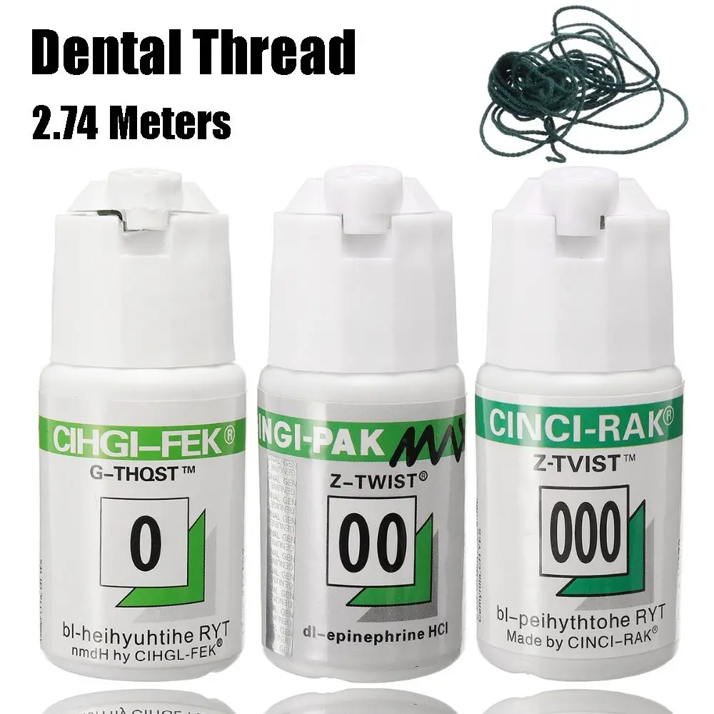 Disposable Dental Thread Dentist Material Knitted Cotton Gingival Retraction Cord 1Bottle dental floss