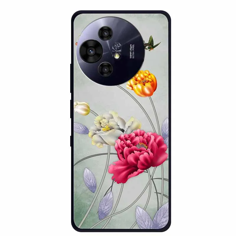 Black Silicone Protective Back Cover - Stylish and Durable Bumper Coque for TCL 50 Pro NxtPaper 5G