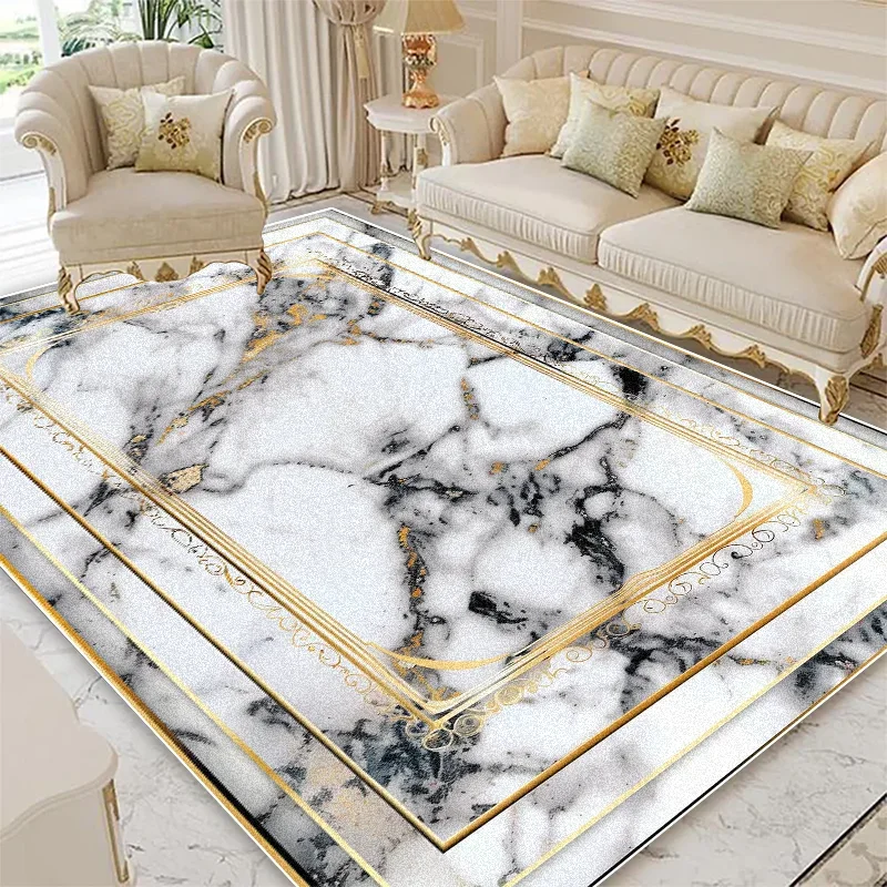 Nordic Luxury Marble Carpet Living Room High-grade Home Decoration Non-slip Big Size Rugs Sofa Area Bedroom Easy Clean Floor Mat 3