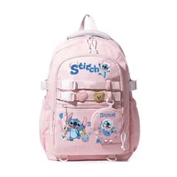 MINISO Disney Stitch Cartoon Kids Teenager School Bags Large Capacity Fashion Student Backpack Girl Travel Knapsack Mochila New 1