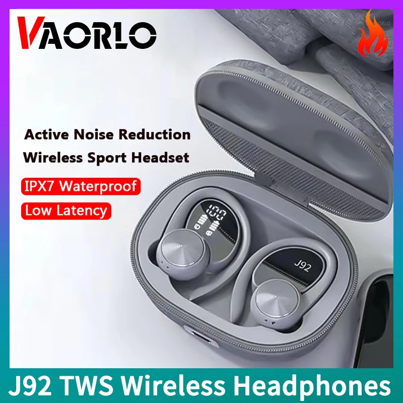 Tws Fones de Ouvido Bluetooth Tecido Estilo Nórdico Esportes Impermeável Gaming Cancelamento de Ruídos hi fi Subwoofer Fones de Ouvido sem Fio J92
