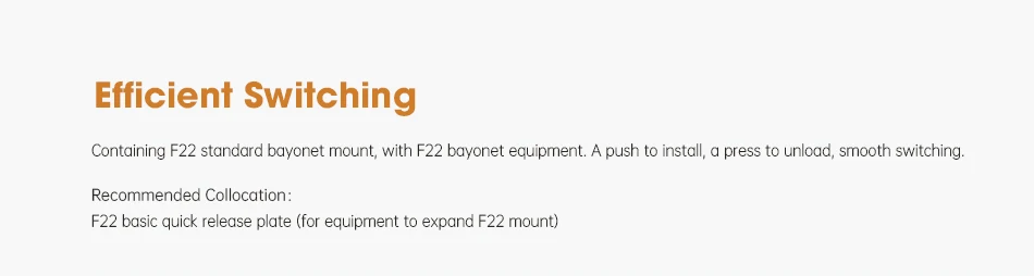 F22 Clamp Quick Release Plate Quick Release Base Ball Head for Gopro Cameras