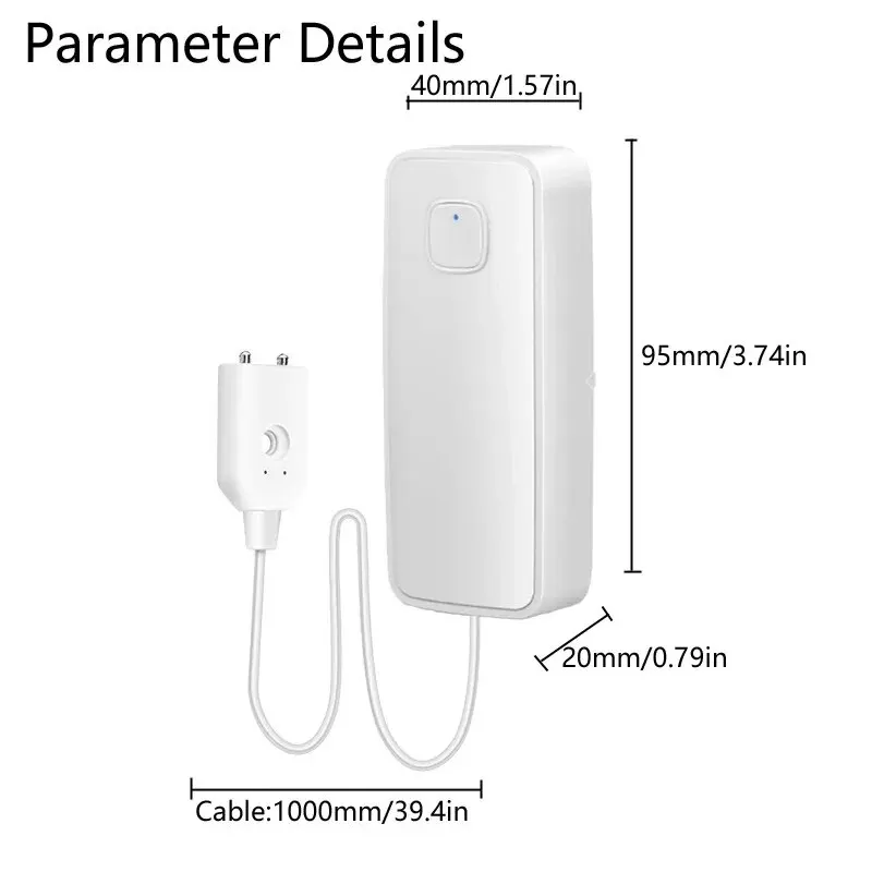투야 와이파이 스마트 누수 센서, 물 넘침 레벨 감지기, 80dB 사운드 경보 시스템, 홍수 누수 센서 원격 모니터