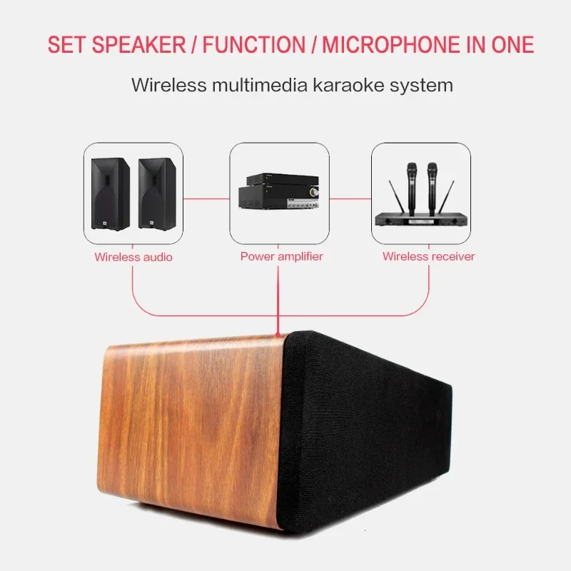 Home Karaoke Active Blue Tooth Speaker 120W Powerful with Duel Wireless Microphone Bluetooth HIFI Stereo Family Party Audio Set