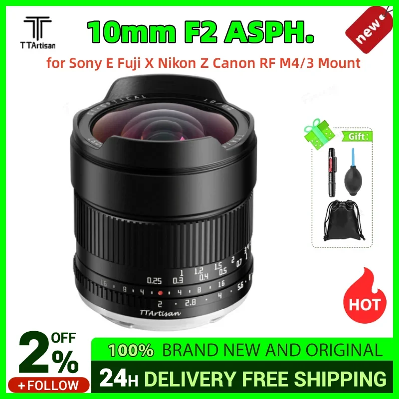 TTArtisan 10mm F2 ASPH APS-C objectif de caméra sans miroir grand