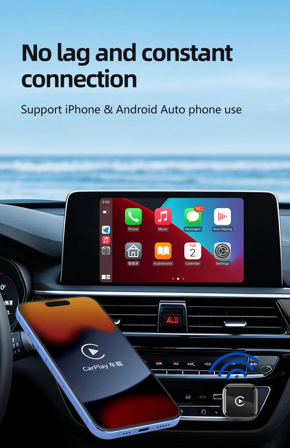 Wireless CarPlay Adapter for iPhone and Android