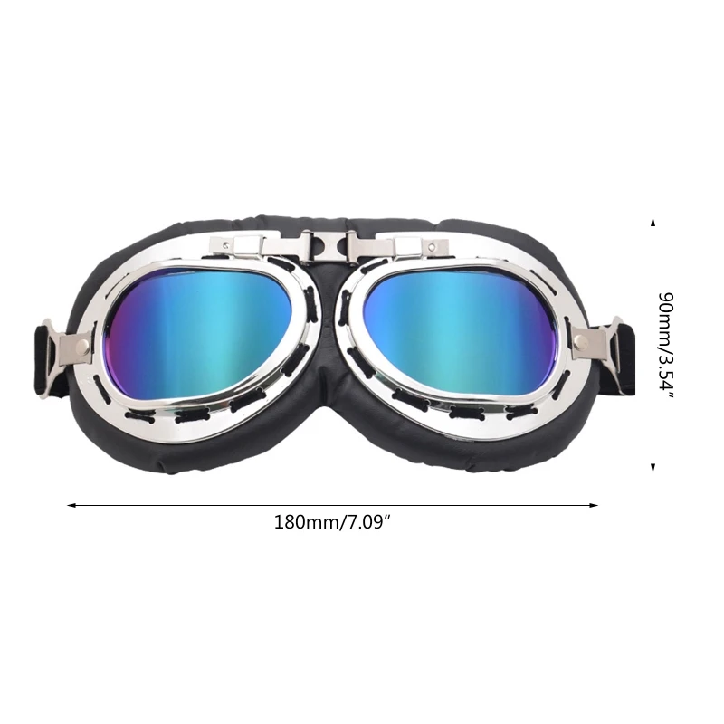 Windproof Retro Motorcycle Goggles Glasses Vintage Moto Classic Goggles for Pilot Style Steampunk ATV Bike Copper Helmet 4