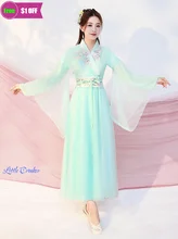 

Chinese Traditional Costume Hanfu Dress Outfit Women Chinese Dance Costumes Hanfu Women Cheongsam Dress Embroidery Flower