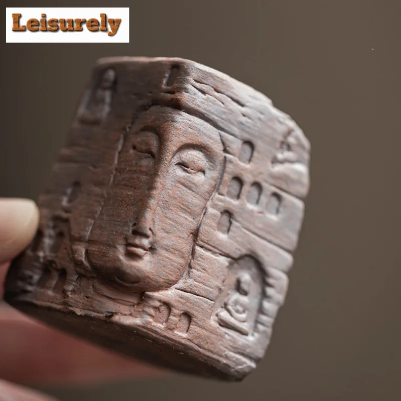 Zen Buddha Old Rock Mud Square Teapot Cover Holder Traditional Cover Frame Lid Bracket Zisha Pot Lid Shelf Cha Accessories Gift
