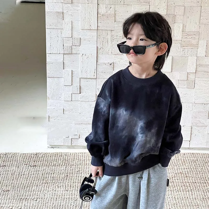 

ZOETOP 2024 Spring Autumn School Boy Pullover Teenager Boy Bandhnu O-neck Sweatshirt Children Boy Long Sleeve Tops Sport Shirts