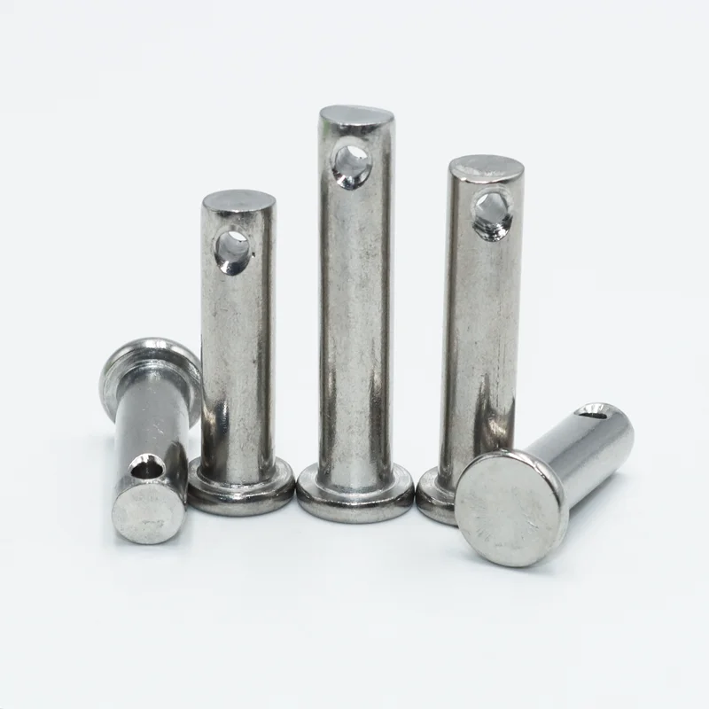 304 Stainless Steel with Hole Pin Shaft Cotter Pin Set M3 M4 M5 M6 M8 M10 Flat Head Cylindrical Plug Positioning Car Pins cylindrical locating dowel pin stainless steel pins clips cotter pin assortment kit