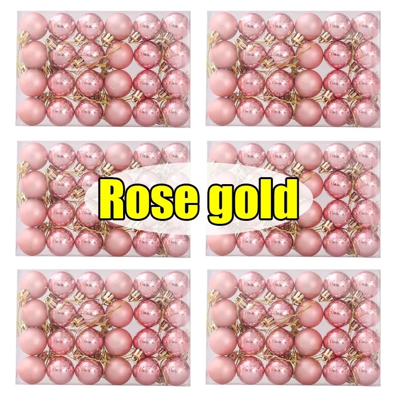Juego de 144/24 mini bolas navideñas de 3 cm para colgar en el árbol de Navidad, adornos de bolas navideñas para fiestas de Año Nuevo, decoración del hogar