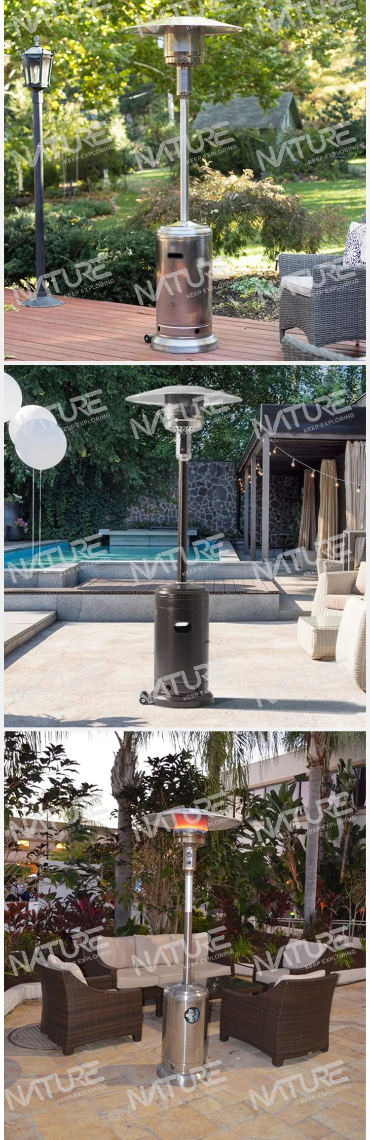 Outdoor Design Patio Heater And Chimeneas Gas Lighting Control System Flame Heat