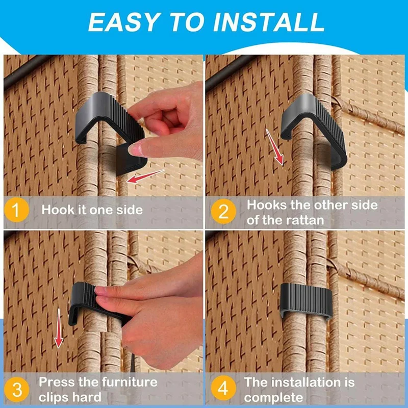 8 Pcs Anti-Deformed Rattan Furniture Connectors For Outdoor Sofa Plastic Clamps Wicker Chair