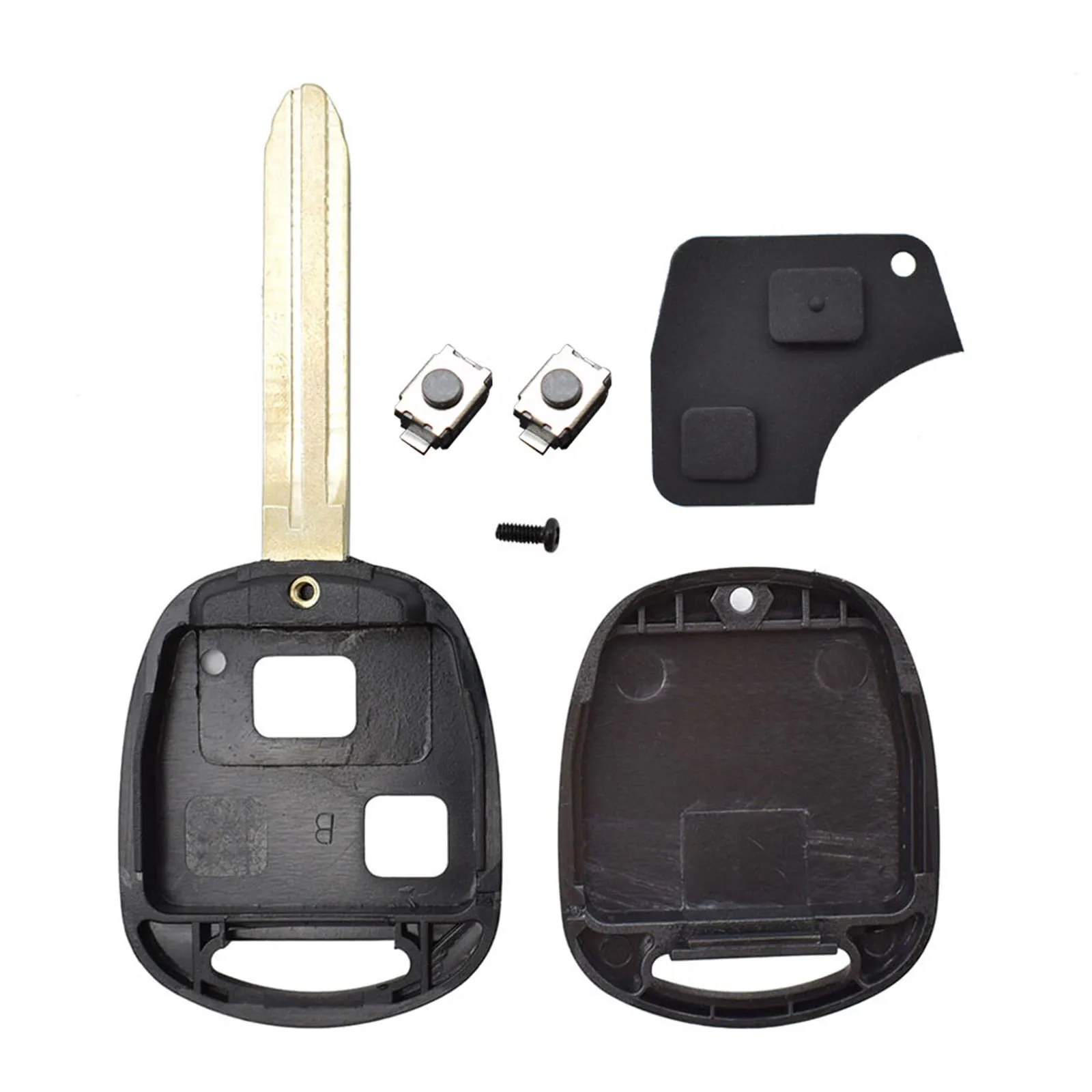 2 Button Car Remote Key Shell Fob Case for Toyota RAV4 Yaris Prado Corolla Land Cruiser Previa Echo Switch Pad Uncut Blade Cover key case key case cover car key shell remote control case cover flip key fob shell