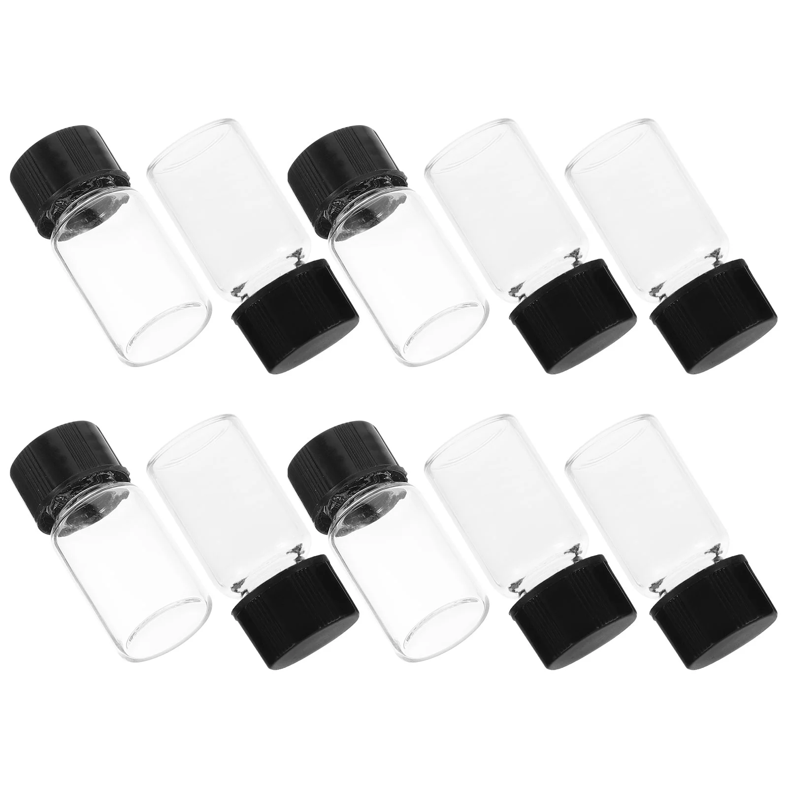 

10 Pcs Vial Sample Bottles Vitrinas Para Colecciones Small Leak-proof Vials Clear Glass for Liquid Leakproof Screw Cap Plastic