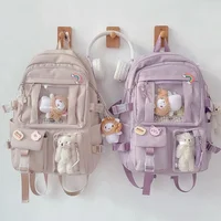 Large-capacity Cute Women Multi-Pocket Nylon Backpack Ins Junior High School Student School Bag Female Girl Backpack Laptop Book 1