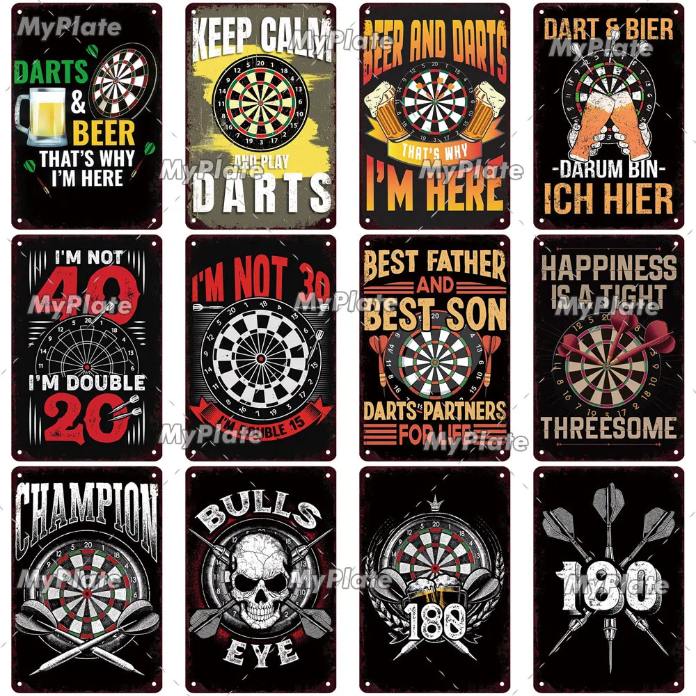 Vintage Metal Darts Sign - Bar & Club Wall Decor Art Poster Gift