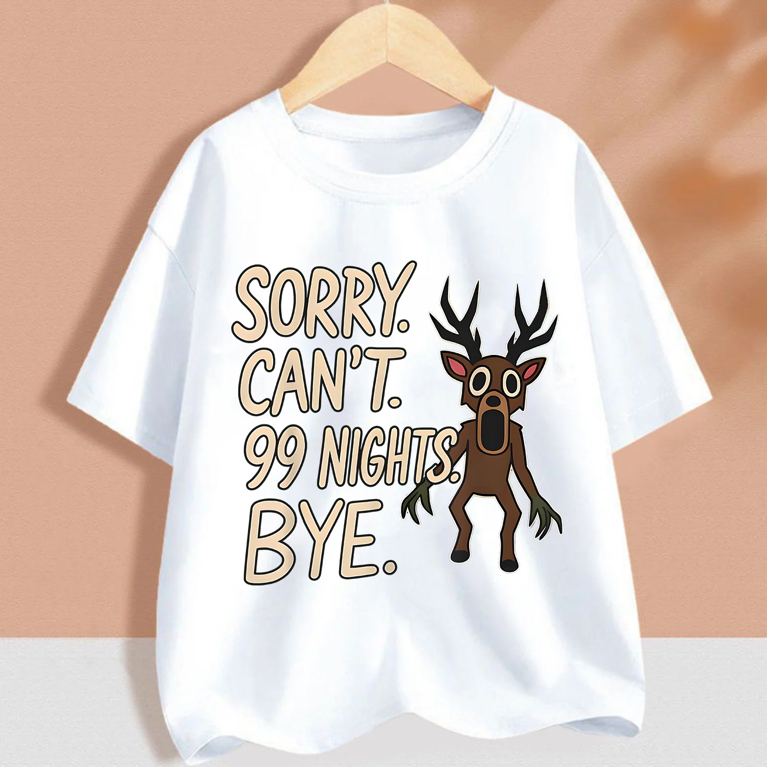 Children's Cartoon Forest Adventure White T-Shirt - Round Collar Anime Tee for Boys and Girls