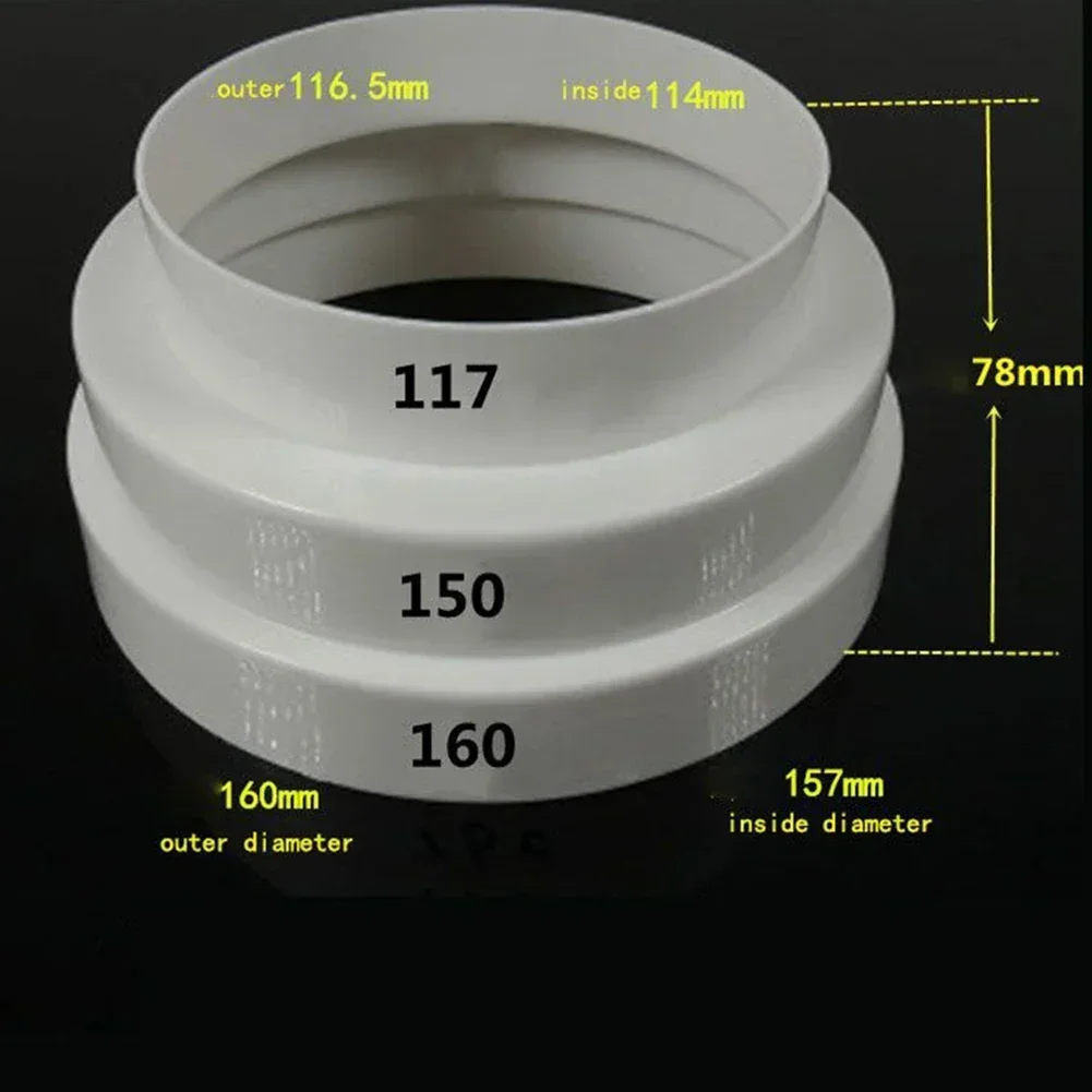 Duct Pipe Connector Duct Multi Reducer Extractor Fan Pipe Connector ABS Plastic 80/100/110/120/150/160mm For Exhaust Fan Ventilation Duct 1pc
