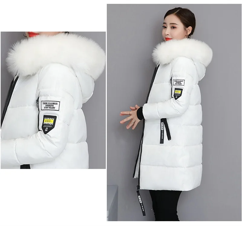 Parkas Women 2026 Winter Jacket Coat High Quality Hooded Fur Collar Outwear Female Parka Thick Cotton Padded Female Overcoat