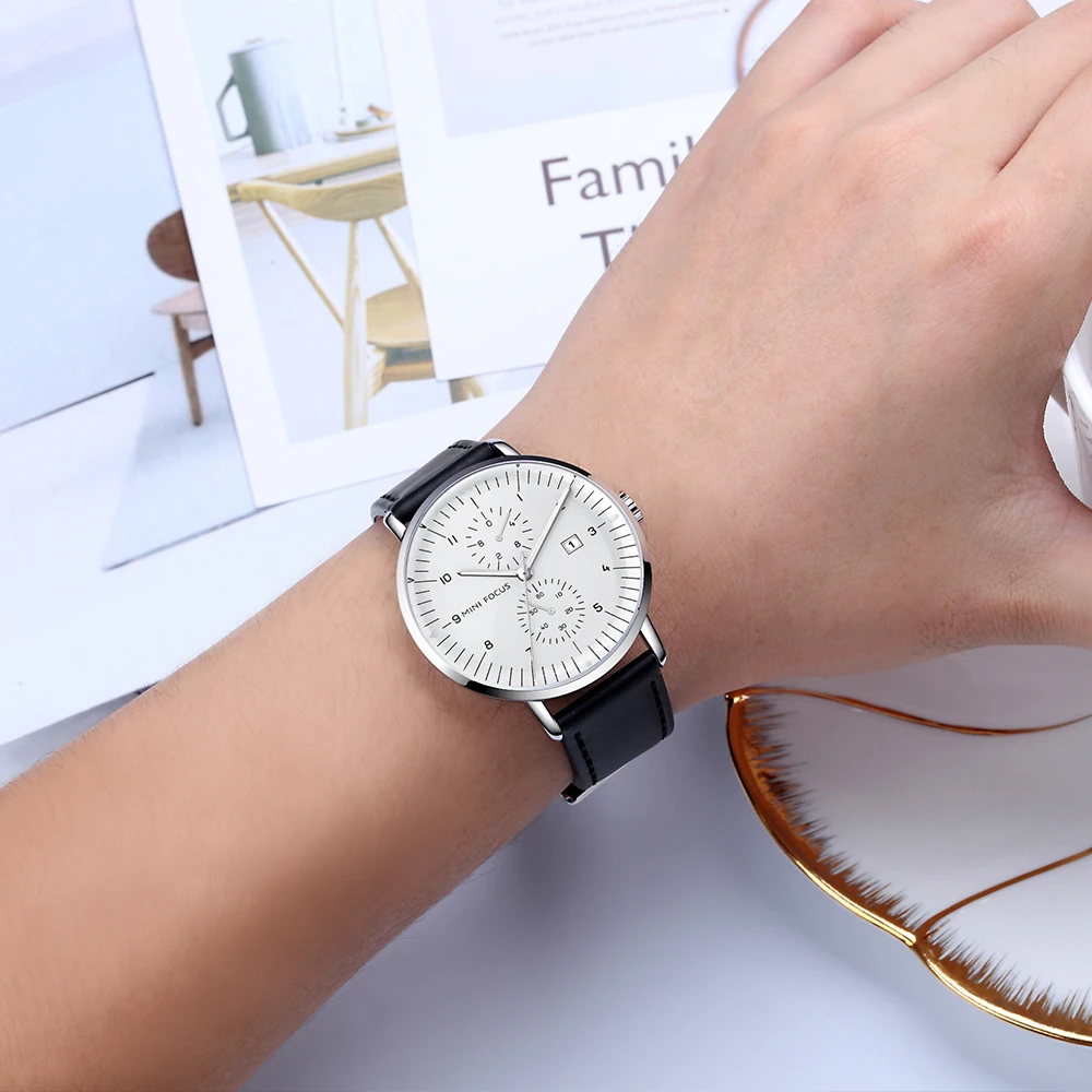 MINI FOCUS Minimalist Business Quartz Watch for Women Calendar Luminous Fashion Ladies Watches Top Brand Luxury Leather Strap