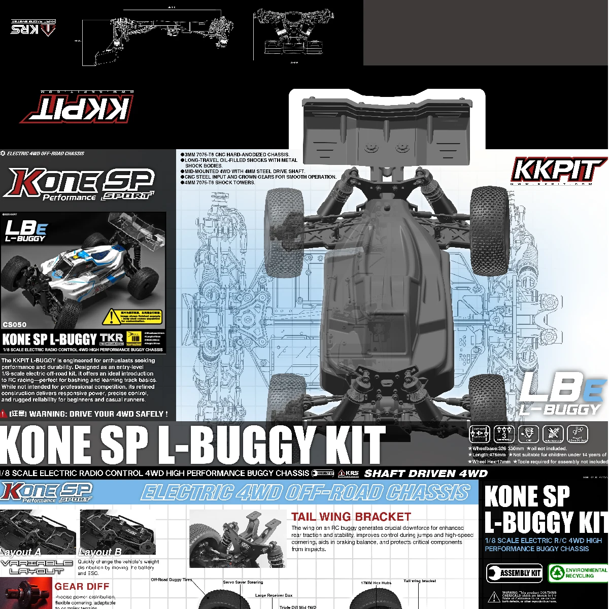 Crawler Buggy RC 4x4 1/10 Tout Terrain Électrique 449,39€