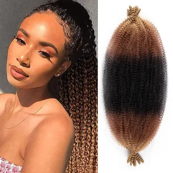1B/30/27 Synthetic Afro Braiding Hair Kinky Braiding Hair Twist Up Springy Afro Twist Hair Ombre Kinky Twists Hair for Braiding 1