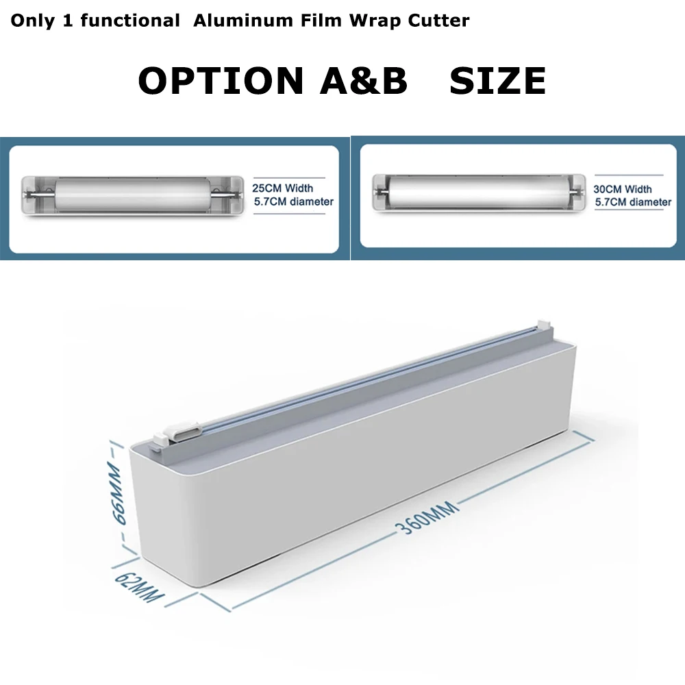 Plastic Wrap Cutter 3 In 1 Functional Aluminum Film Wrap Cutter WallMount Paper Towel Holder Cling Film Cutting Holder