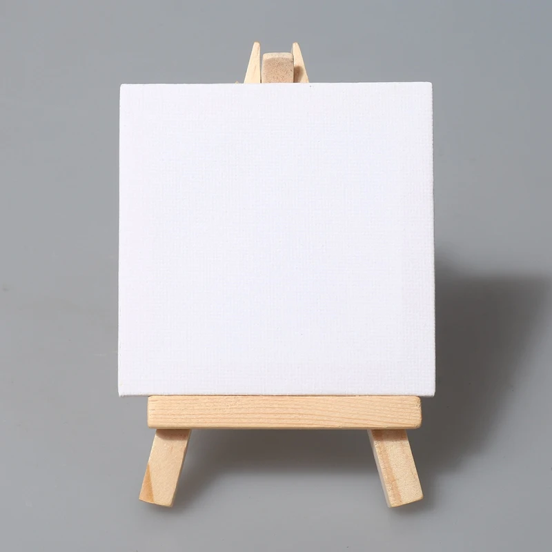 3 inch x3 inch Mini Canvas & 5 Mini Easel Set Painting Craft Drawing 12 Canvases & 12 Mini Easel sketch easel,wooden easel,wood table easel