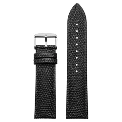 Elegant Leather Watch Strap - Premium Universal Bracelet - 20mm (Black)