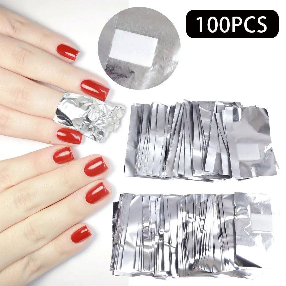 Aluminium Foil Remover Wraps Nail Art Soak Off Acrylic Gel Polish Remover Easy Cleaning Nail UV Gel Makeup Nails Tools 50/100Pcs