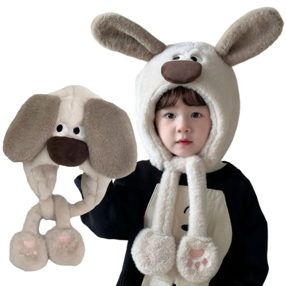 Breathable Kawaii Baby Ear Protection Hat Lamb Coldproof Capybara Hooded Scarf Creative Cute Cartoon Beanie Caps Infant