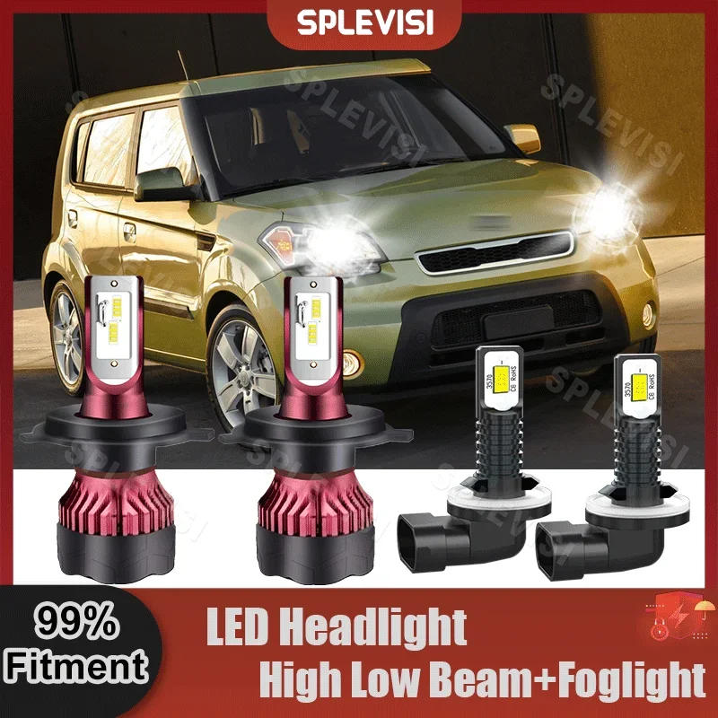 

LED Headlight 360 Degree Beam Hi Low Beam Foglamp Bulbs For Kia Soul 2010-2011 For Kia Spectra 2005 2006 2007 2008 2009