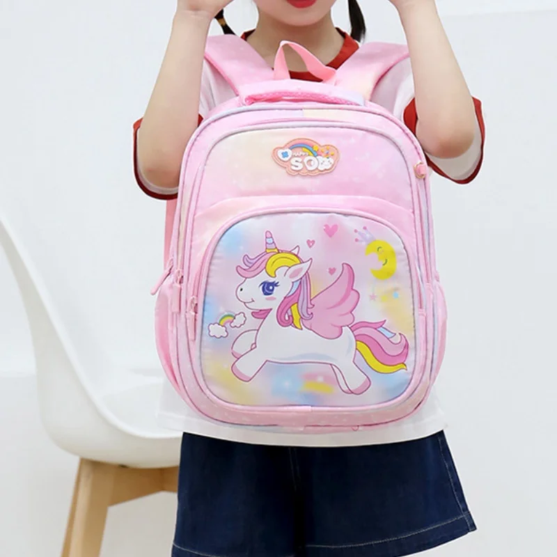 Primary Girl Princess Sweet Unicorn Rainbow Small Backpacks New Children Students Grade 1-3 Cartoon Schoolbags Drop Shipping Hot
