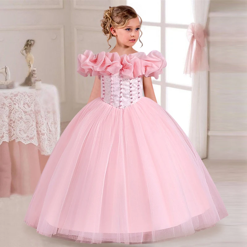 Gorgeous and Elegant Girl Christmas Party Dress 4-12 Year Old Girl