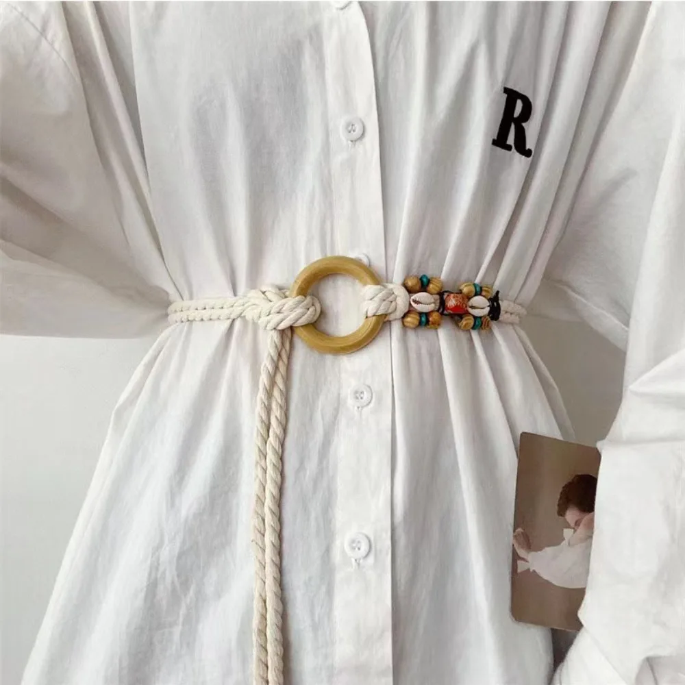 

Cotton Linen Rope Ethnic Style Waist Belt New Bohemia Trouser Belt Dress Decorative Belt