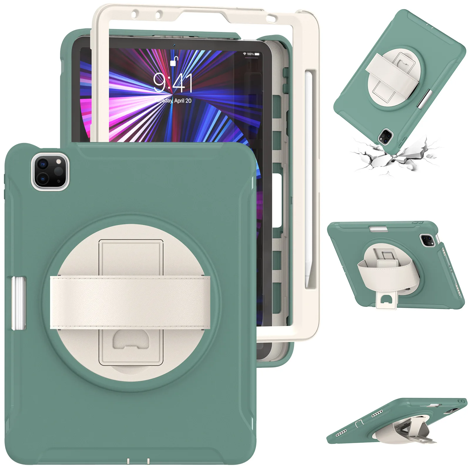 Rugged Shockproof Kickstand Handle Case