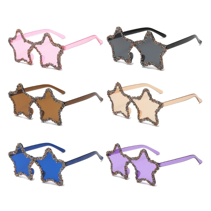 

Star Shape HippieSunglasses Fashion Rhinestones Glasses Eyewear for Women Men